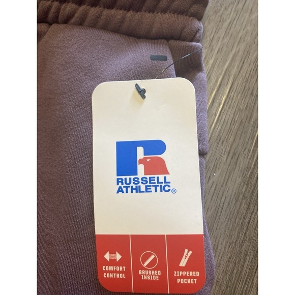 Russell Athletic Sweatpants Mens Large Purple Jogger Fit Zip Pocket NWT - Picture 6 of 10